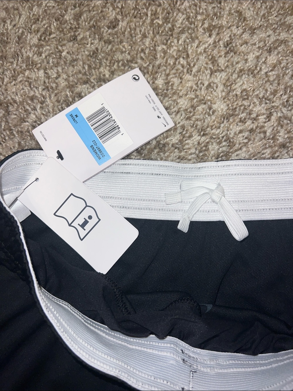NWT! Nike Black Athletic Skirt w/ White Stripe and White Swoosh Accent Size MED - Picture 6 of 8